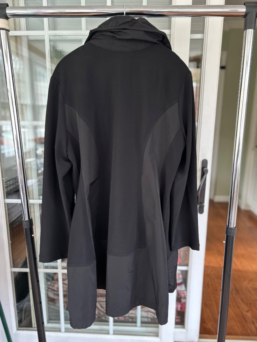 Joseph Ribkoff Black Coat Style 193425 Ruching Collar Button Down EUC Sz 20 - Picture 4 of 13